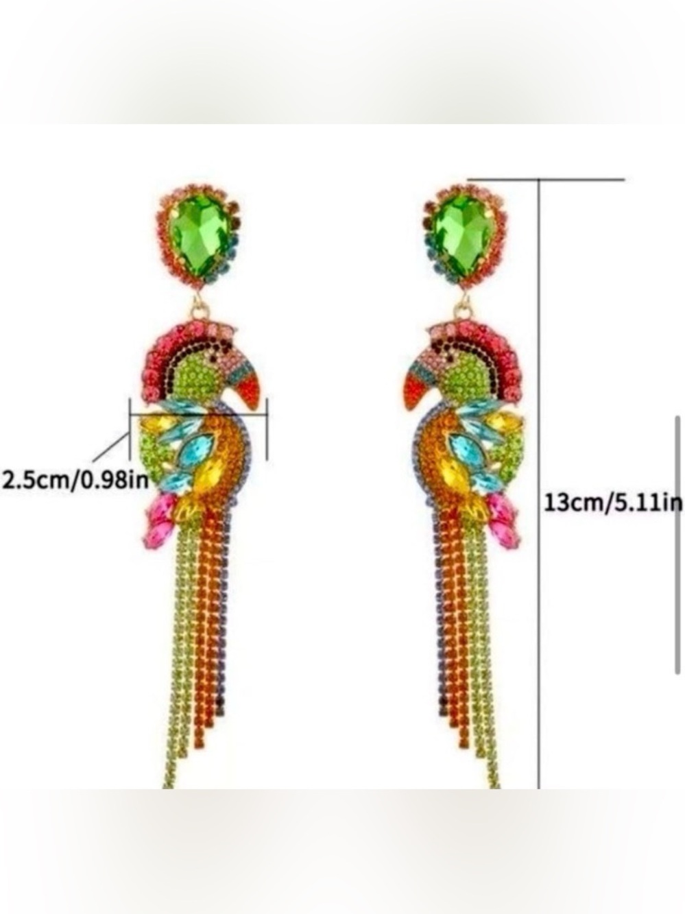 New Natasha PARROT JUNGLE earrings - Picture 13 of 17